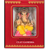 Traditional Eco Friendly Ganesh Idol with Classic Seated Pose 6 Inch