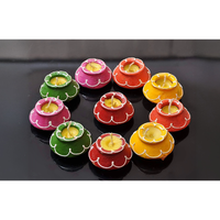 Clay Matki Diya 10 Pc Set Wax Filled