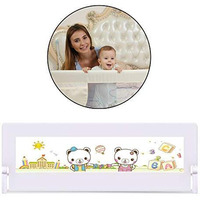 Safe-O-Kid - Pack of 1 - Safest Bed Rails Extra Large (6x2.5 ft/ 183x78 CM) (Beige) with 30 Days Mosquito Safety Pack (SEASONAL OFFER)- Extra Thick, ABS (Best Material), 8 Adjustable Points,One Hand Operated, Washable, Easy to Install