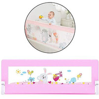 Safe-O-Kid- (Pack of 2)- Extra Large (6x2.5 ft) Safest Bed Rails,Extra Thick, ABS (Best Material), 8 Adjustable Points, One Hand Operated, Washable, Foldable, Adjustable Height-Beige (Size: Pack of 2)