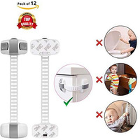 Safe-O-Kid - (Pack of 12) - High Quality, Adjustable Medium Multi-Purpose Child Safety Lock