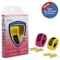 Safe-O-Kid Pack of 2 Yellow & Pink Colour Mosquito Repellent Band with 4 Refills and 6 Anti Mosquito Patches (Size: Pack of 2)