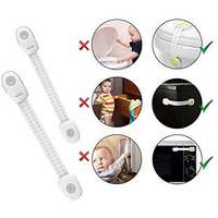 Safe-O-Kid- 2- High Quality Strong Multipurpose Lock, Dual Color Cabinet/Drawer Lock- Grey (Size: Pack of 2)