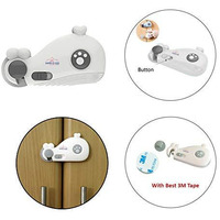 Safe-O-Kid Whale Shaped Baby Safety Lock, Multi-Purpose, Dual Color Cabinet/Drawer Lock (White)-Pack of 2 (Size: Pack of 2)