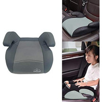Safe-O-Kid Premium Quality Backless Car Booster Seat, Travel Friendly, Plush Padding Car Booster Seat for Kids- Grey & Black