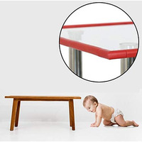 Safe-O-Kid- Pack of 2, Safety from Head Injury- Unique High Density L-Shaped 2 mtr Long Mini 2 Edge Guards with 8 Corner Cushions - RED