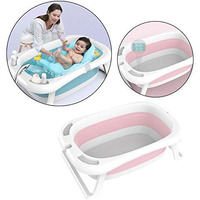 Safe-O-Kid Premium Quality, Digital (Temperature Sensor Time Reading) Bath tub, Portable Travel Friendly Bath tub, Foldable Shower Pool for Kids- (0-3 Years), Pink (Size: Pack of 1)