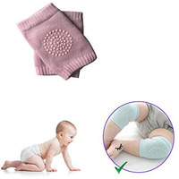 Safe-O-Kid- Pack of 3- Crawling Baby, Toddler, Infant Anti-Slip Elbow and Knee Pads/Guards-Pink (Size: Pack of 3)