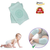 Safe-O-Kid- Pack of 2- Crawling Baby, Toddler, Infant Anti-Slip Elbow and Knee Pads/Guards-Blue (Size: Pack of 2)