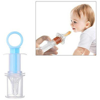 Safe-O-Kid- Pack of 1-High Quality, BPA Free Silicone Liquid Medicine Feeder/Dropper with Box for Baby- Blue (Size: Pack of 1)