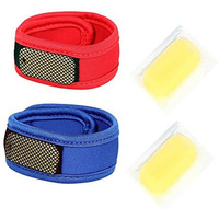 Safe-O-Kid Baby Safety Inc - Pack of 2 - Reusable Comfortable Multicolor Fabric Mosquito Repellant Band