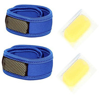 Baby Safety Inc - Pack of 2 - Reusable Comfortable Multicolor Fabric Mosquito Repellant Band - Blue