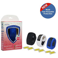 Safe-O-Kid Pack of 3 Blue & Black & White Colour Mosquito Repellent Band with 6 Refills and 6 Anti Mosquito Patches- Highly Effective Bands by SafeOMos (Size: Pack of 3)