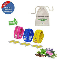 Safe-O-Kid Pack of 3 Fruit & SUGARTOWN & Jungle Theme Mosquito Repellent Band with 6 Refills and 6 Anti Mosquito Patches- Highly Effective Bands by SafeOMos (Size: Pack of 3)