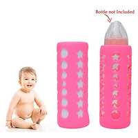 Safe-O-Kid Silicone Baby Feeding Bottle Cover, Sleeve, Holder, Insulated Protection, All Bottle Types, Large 250 ml, Pink, Pack of 1 (Size: Pack of 1)
