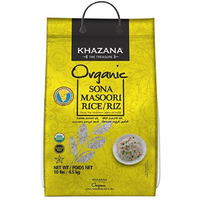 Khazana Organic Sona Masoori Rice - 10 Lb (4.5 Kg)