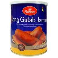 Haldiram's Long Gulab Jamun Can - 1 Kg (35.27 Oz) [FS]