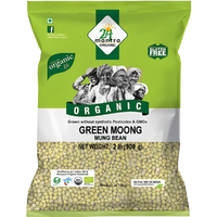 24 Mantra Organic Green Whole Moong Mung Beans - 2 Lb (908 Gm)