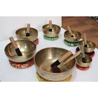 Chakra Healing Tibetan Singing Bowls Set of 7 pieces Hand Hammered Himalayan Meditation Bowls included Mallets, Cushion and Drumstick