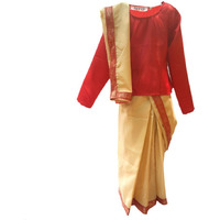 KFD Bihu Saree Fancy dress for kids,Indian State/Dance Costume for Annual function/Theme Party/Competition/Stage Shows Dress
