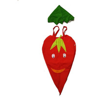 Kaku Fancy Dresses RedChilly cutout with Cap for kids