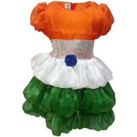 KFD Tri Color frock fancy dress for kids,Western Costume for Annual function/Theme Party/Competition/Stage Shows/Birthday Party Dress