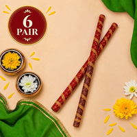 KFD Decorated Dandiya 6 pair Accessories For Kids,Boys and Girls