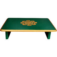Handmade Wooden Red Temple D??cor Diwali Navratri Puja Chowki End Table (Color: Green)