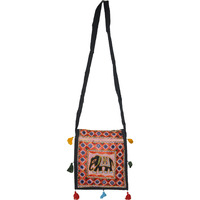 Xmas Gifts Women Handbag Shoulder Bag Handmade Elephant Embroidered Bags 11X11 Inch