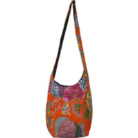 Indian Cross Body Bags Printed Orange Women's Shoulder Boho Bag Exclusive