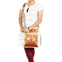 Ladies Handbags Exclusive Women Fashion Silk Brocade Sling Shoulder Bag 15 Inch