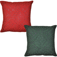 Vintage Cushion Covers Pair Cut Work Designer Cotton Colorful Pillow Cases 40 Cm