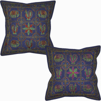 Rajasthani Ethnic Throw Cotton Cushion Pillow Cover With Designer Embroidered