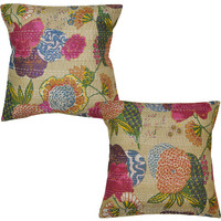 House Warming Gift Cushion Cover Fruit Printed Cotton Indian Square Pillow Cases