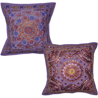 Jaipuri Heavy Embroidery Work Traditional Mirror Work Design Cotton Cushion C