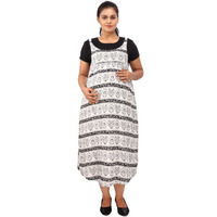 Mamma's Maternity Women's Rayon Printed Black Maternity Dress