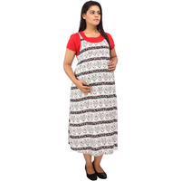 Mamma's Maternity Women's Rayon Printed Red Maternity Dress