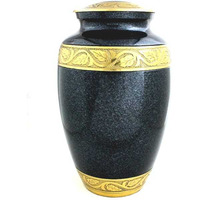 Royal Memorial Brass  Artistic Black Golden Brass,Cremation Urn.