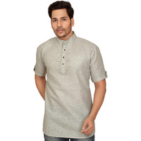 GARUN GRAY HALF SLLEVE SHORT KURTA