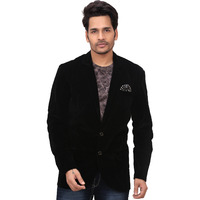 Garun Black Party Wear Velvet Blazer