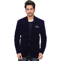 Garun Blue Party Wear Velvet Blazer