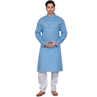 Garun Men's Blue Kurta and Pyjama Set