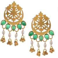 22-Karat Gold-Plated & Green Sterling Silver Classic Drop Earrings By Silvermerc Designs