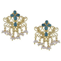 Gold-Plated Green Classic Drop Earrings By Silvermerc Designs