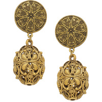 Beautiful Gold Tone Dome Shape Drop Earrings By Silvermerc Designs