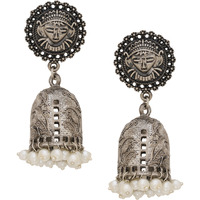 Beautiful Temple Designs & Silver Plated Jhumka Earrings By Silvermerc Designs