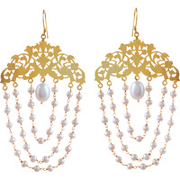 Gold Plated, Fresh Water Pearls Beautiful Drop Earrings By Silvermerc Designs