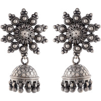 Classic & Beautiful Design Silver Jhumka Earrigns By Silvermerc Designs