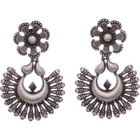 Beautiful & Floral Design Silver Chandbali Earrings By Silvermerc Designs