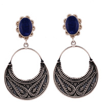 Trendy & Beautiful Design & Blue Turquoise Silver Drop Earrings By Silvermerc Designs